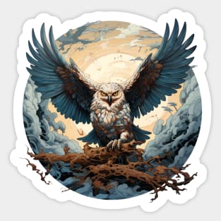 Owl In Flight Northern Owl Sticker